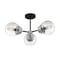 Nuvo Fixture, Semi Flush, 3-Light, Incandescent, 60W, 120V, B10, Candelabra, Bulb Watts: 60 60/7133 - alternate 1